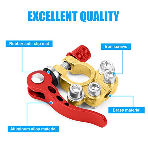URAQT-2Pcs-Battery-Terminal-Connectors-Quick-Release-Car-Battery-Terminals-Positive-Negative-Battery-Clamp-12V-Car-Battery-Connectors-for-Cars-Trucks-Buses-Caravan-Motorhome-0-3