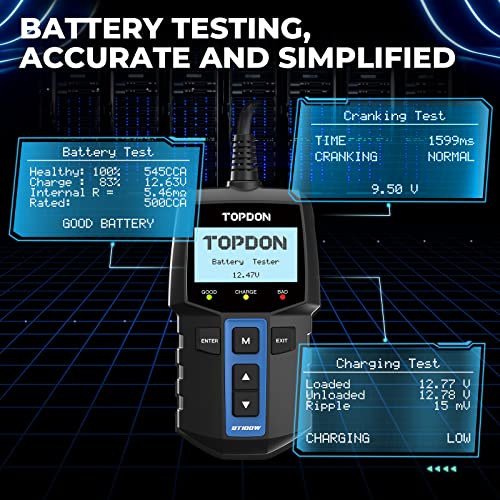 2-in-1-Car-Battery-Tester-TOPDON-BT100W-12V-Bluetooth-Battery-Tester-Automotive-100-2000-CCA-Alternator-Tester-Digital-Battery-Load-Tester-Charging-Cranking-System-Tester-Supported-Battery-Library-0-2