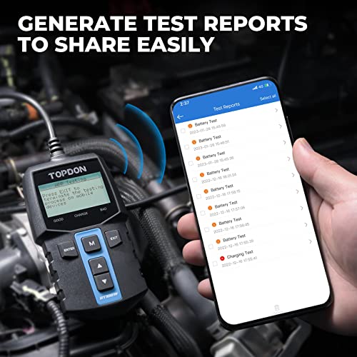 2-in-1-Car-Battery-Tester-TOPDON-BT100W-12V-Bluetooth-Battery-Tester-Automotive-100-2000-CCA-Alternator-Tester-Digital-Battery-Load-Tester-Charging-Cranking-System-Tester-Supported-Battery-Library-0-4