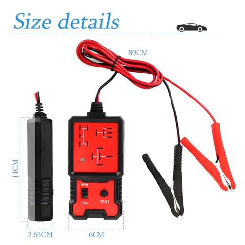 CGEAMDY-12V-Automotive-Relay-Tester-Car-Battery-and-Alternator-Checker-Tester-Analyzer-Diagnostic-Tool-Vehicle-Battery-Temperature-Load-Test-Small-Generator-with-Clip-Electronic-Relay-Tester-0-0