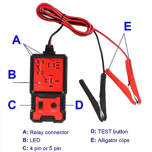 CGEAMDY-12V-Automotive-Relay-Tester-Car-Battery-and-Alternator-Checker-Tester-Analyzer-Diagnostic-Tool-Vehicle-Battery-Temperature-Load-Test-Small-Generator-with-Clip-Electronic-Relay-Tester-0-1