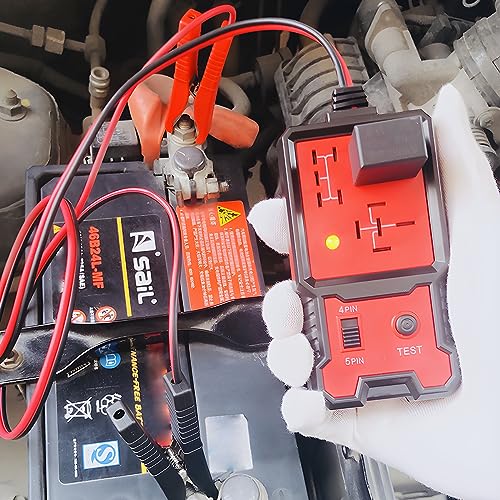 CGEAMDY-12V-Automotive-Relay-Tester-Car-Battery-and-Alternator-Checker-Tester-Analyzer-Diagnostic-Tool-Vehicle-Battery-Temperature-Load-Test-Small-Generator-with-Clip-Electronic-Relay-Tester-0-4