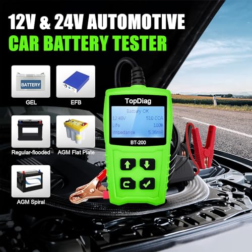 TopDiag-BT200-Pro-Car-Battery-Tester-12V-24V-Load-Tester-100-2000-CCA-Automotive-Charging-Cranking-System-Tester-Digital-Auto-Battery-Analyzer-for-Car-Truck-Motorcycle-SUV-Boat-0-0