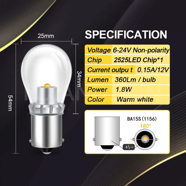 ruiandsion-1156-led-reverse-light-bulb-warm-white-6-24v-1141-1003-7506-ba15s-super-bright-2525smd-replacement-for-car-camper-trailer-rv-backup-reverse-05-auo