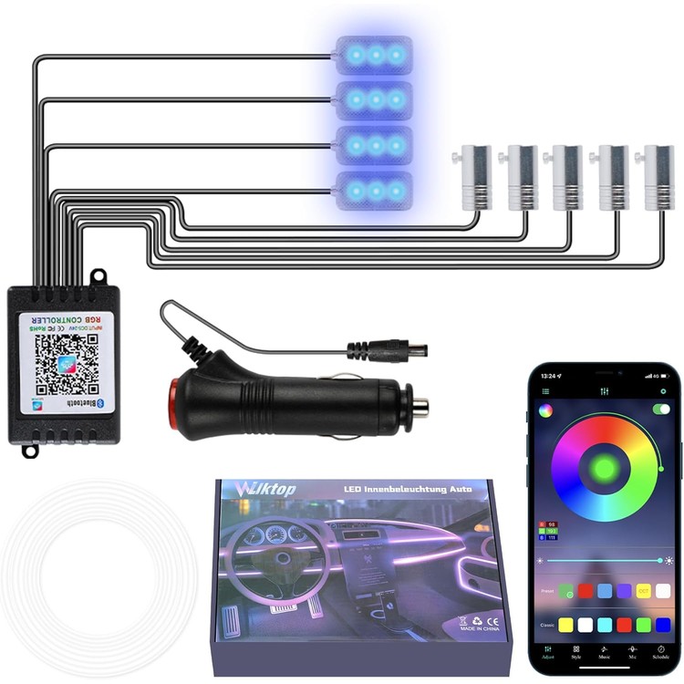 wilktop-led-interior-lighting-with-app-2-lines-9-pieces-colourful-rgb-car-led-interior-lighting-car-led-strip-with-remote-control-ambient-lighting-mus-05-lgn