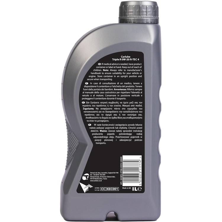 carlube-triple-r-0w-20-api-sp-ilsac-gf-6a-fully-synthetic-engine-oil-r-tec-4-1l-02-hxx