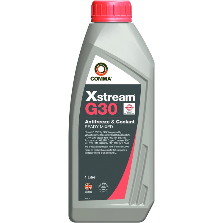 comma-bf4esp1l-dot-4-esp-1l-synthetic-brake-fluid-xsm1l-1l-xstream-g30-antifreeze-and-coolant-ready-mixed-red-03-bnl