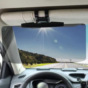 Universal anti-glare car visor attached to standard sun visor, reducing windscreen glare