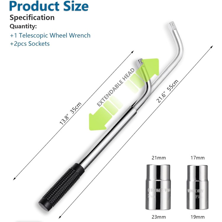 kaloasreo-car-wheel-bracewrench-extendable-handle35cm-55cm-with-2pcs-socketstelescoping-car-wheel-wrench-12-drive-with-1719mm-and-2123mm-sockets-for-c-02-qud